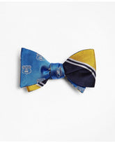 Brooks Brothers Men's Crest with Stripe Reversible Bow Tie Yellow