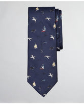 Brooks Brothers Men's Sailing Motif Tie Navy