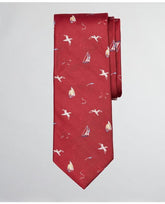 Brooks Brothers Men's Sailing Motif Tie Red