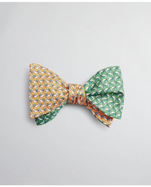 Brooks Brothers Men's Two-Color Seagull Bow Tie Orange