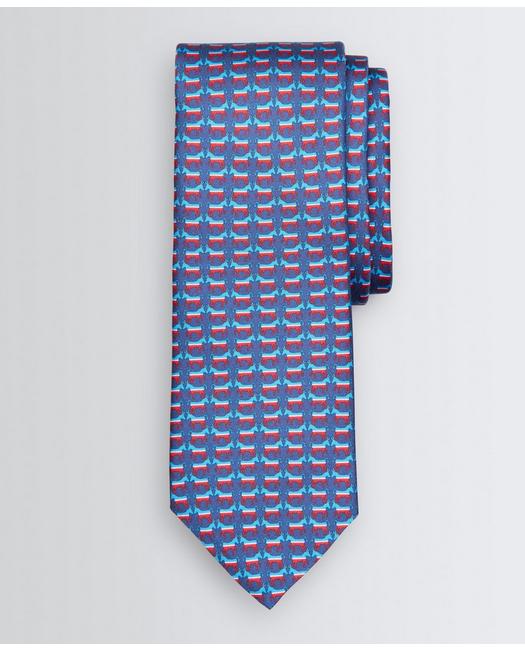 Brooks Brothers Men's Donkey-Patterned Tie Navy