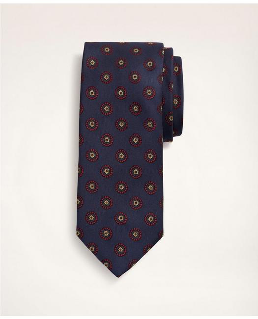 Brooks Brothers Men's Silk Medallion Tie Navy