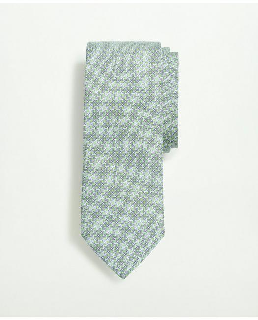 Brooks Brothers Men's Silk Twill Cane Pattern Tie Green