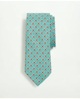 Brooks Brothers Men's Silk Linen Jacquard Dot Tie Turquoise