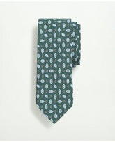 Brooks Brothers Men's Silk Diamond Print Pattern Tie Dark Green