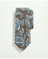 Brooks Brothers Men's Linen Jacquard Paisley Pattern Tie Brown/Blue