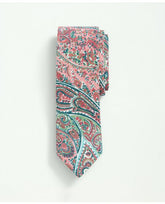 Brooks Brothers Men's Linen Jacquard Paisley Pattern Tie Bright Pink