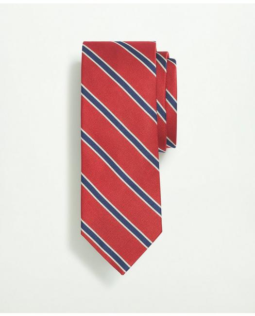 Brooks Brothers Men's Silk Mini BB#2 Rep Stripe Tie Red