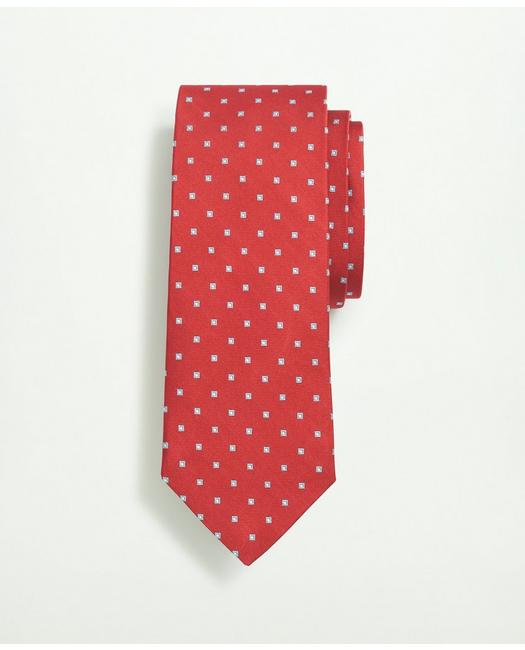 Brooks Brothers Men's Silk Diamond Pattern Tie Red