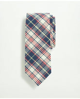 Brooks Brothers Men's Cotton Madras Pattern Tie Ivory