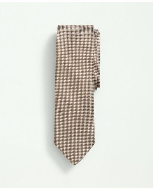 Brooks Brothers Men's Silk Bird's-Eye Pattern Tie Tan