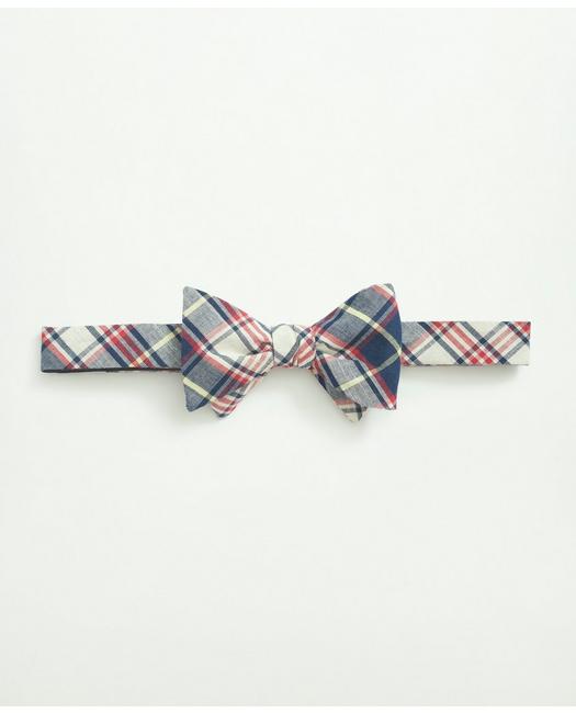 Brooks Brothers Men's Cotton Madras Bow Tie Ivory