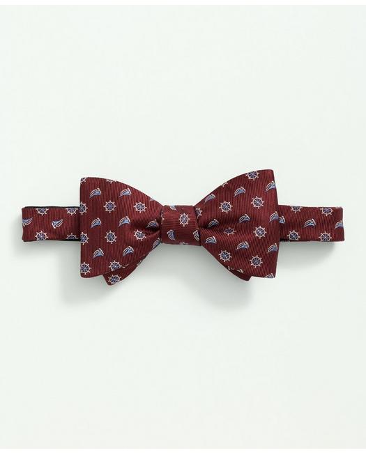 Brooks Brothers Men's Silk Sailboat Bow Tie Red