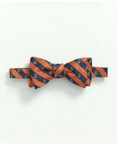 Brooks Brothers Men's Silk Anchor Striped Bow Tie Orange