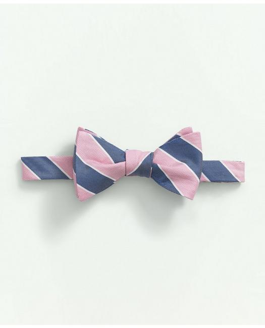 Brooks Brothers Men's Silk Striped Bow Tie Pink