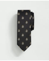 Brooks Brothers Men's Silk BB Crest Embroidered Tie Black