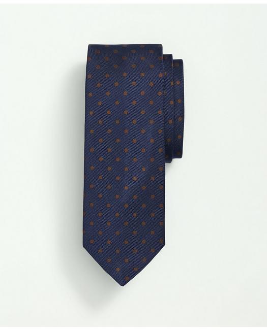 Brooks Brothers Men's Silk Dot Tie Navy/Brown