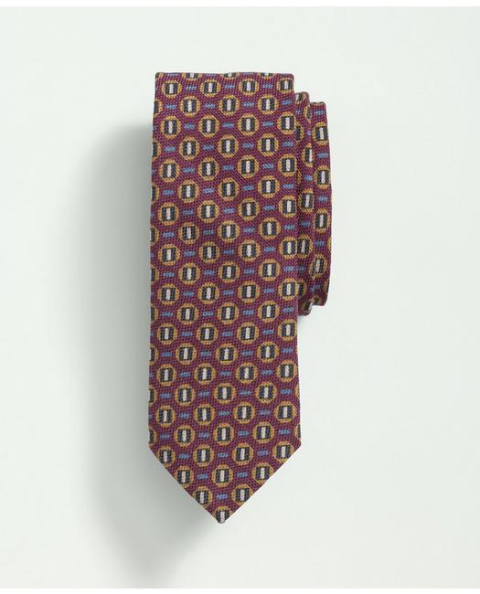 Brooks Brothers Men's Wool Silk Geo Coin Dot Tie Purple