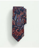 Brooks Brothers Men's Wool Silk Bold Paisley Tie Blue/Red