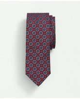 Brooks Brothers Men's Silk Framed Medallion Dot Tie Red