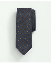 Brooks Brothers Men's Silk Wool Floral Medallion Tie Blue/Brown