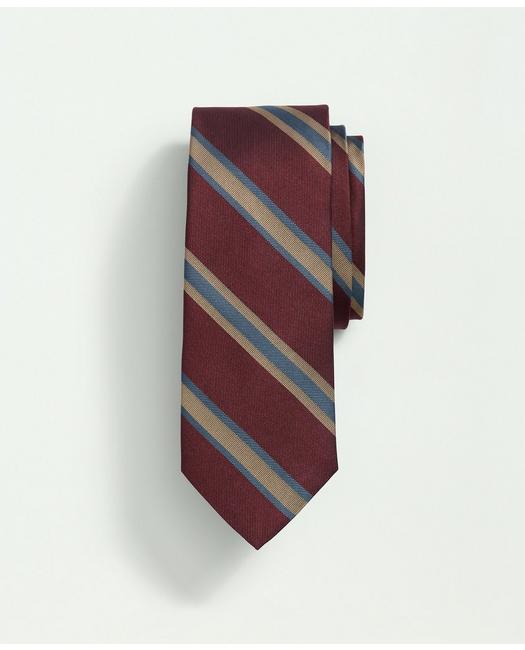 Brooks Brothers Men's Silk BB#2 Rep Striped Tie Burgundy