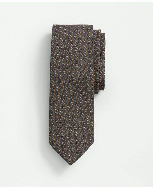 Brooks Brothers Men's Silk Mini Horsebit Link Tie Dark Green