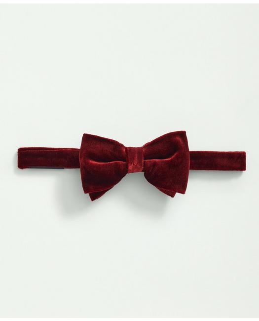 Brooks Brothers Men's Silk Blend Velvet Bow Tie Dark Red