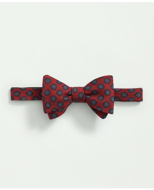 Brooks Brothers Men's Wool Flower Medallion Bow Tie Red/Navy