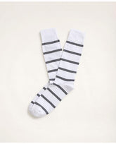 Brooks Brothers Men's Rep Stripe Crew Socks White