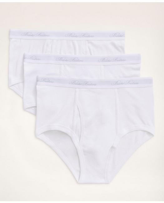 Brooks Brothers Men's Supima Cotton Briefs-3 Pack White