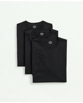 Brooks Brothers Men's Supima Cotton Crewneck 3 Pack T-Shirts Black