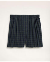 Brooks Brothers Men's Cotton Broadcloth Tartan Boxers Navy/Green