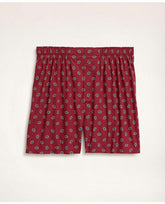 Brooks Brothers Men's Cotton Broadcloth Foulard Boxers Burgundy