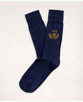 Brooks Brothers Men's Crest Crew Socks Navy