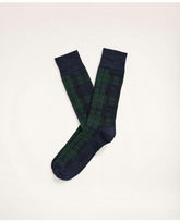 Brooks Brothers Men's Tartan Crew Socks Navy/Green