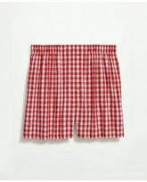Brooks Brothers Men's Cotton Broadcloth Print Boxers Red