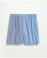 Brooks Brothers Men's Cotton Broadcloth Gingham Fun Boxers Blue