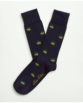 Brooks Brothers Men's Logo Crew Socks Navy