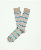 Brooks Brothers Men's Oxford Tie Stripe Crew Socks Beige