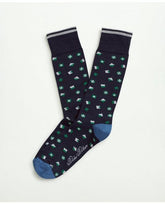 Brooks Brothers Men's Flag Pattern Crew Socks Navy