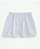 Brooks Brothers Men's Cotton Oxford Stripe Boxers Light Blue