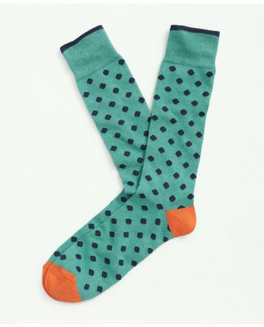 Brooks Brothers Men's Dot Crew Socks Green