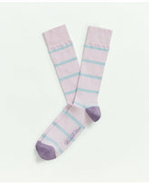 Brooks Brothers Men's Pastel Stripe Crew Socks Pink