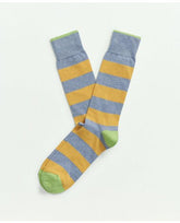 Brooks Brothers Men's Rugby Stripe Crew Socks Blue