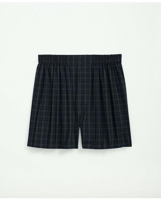 Brooks Brothers Men's Cotton Poplin Tartan Boxers Navy