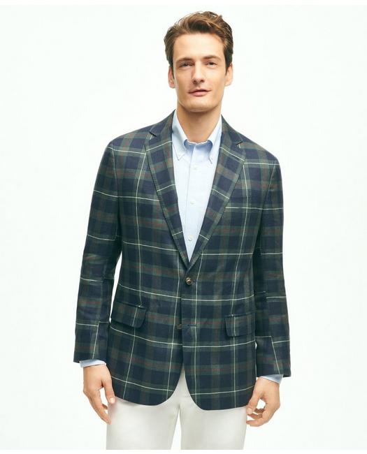 Brooks Brothers Men's Regent Classic-Fit Linen Plaid Blazer Multicolor
