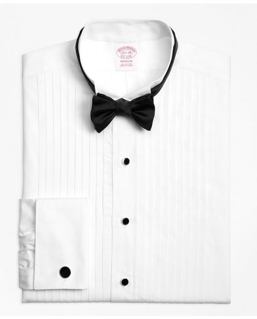 Brooks Brothers Men's Madison Fit Ten-Pleat Wing Collar Tuxedo Shirt White