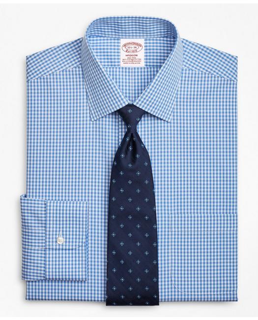 Brooks Brothers Men's Stretch Madison Relaxed-Fit Dress Shirt Blue