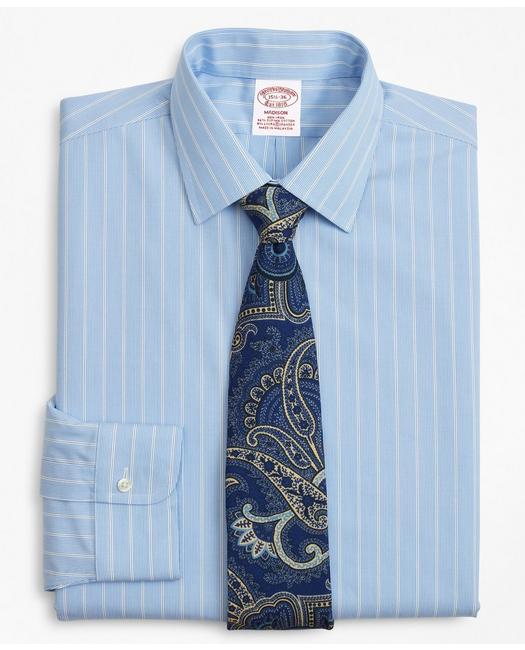 Brooks Brothers Men's Stretch Madison Relaxed-Fit Dress Shirt Blue